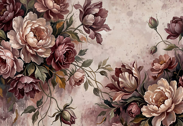 Fotomurales - Elegantes flores en tonos suaves (SKU: t01161)